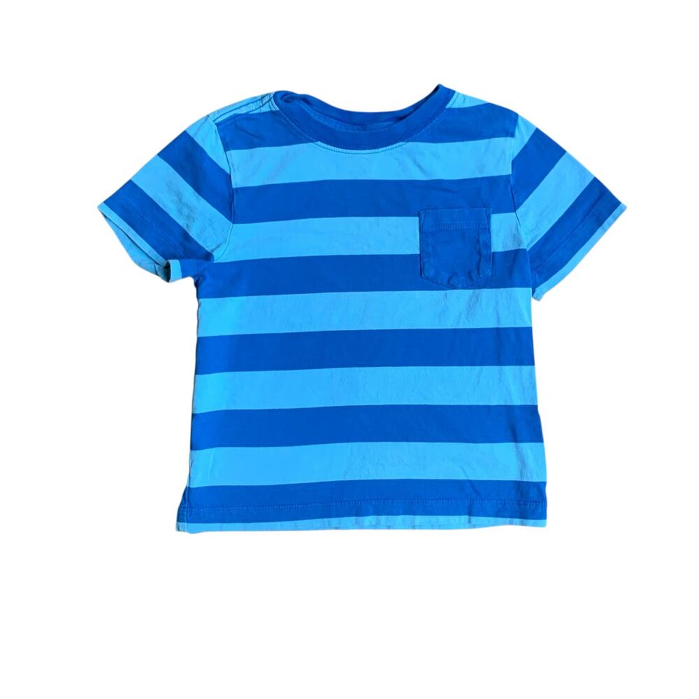 Hanna Andersson Blue Striped Pocket Tee